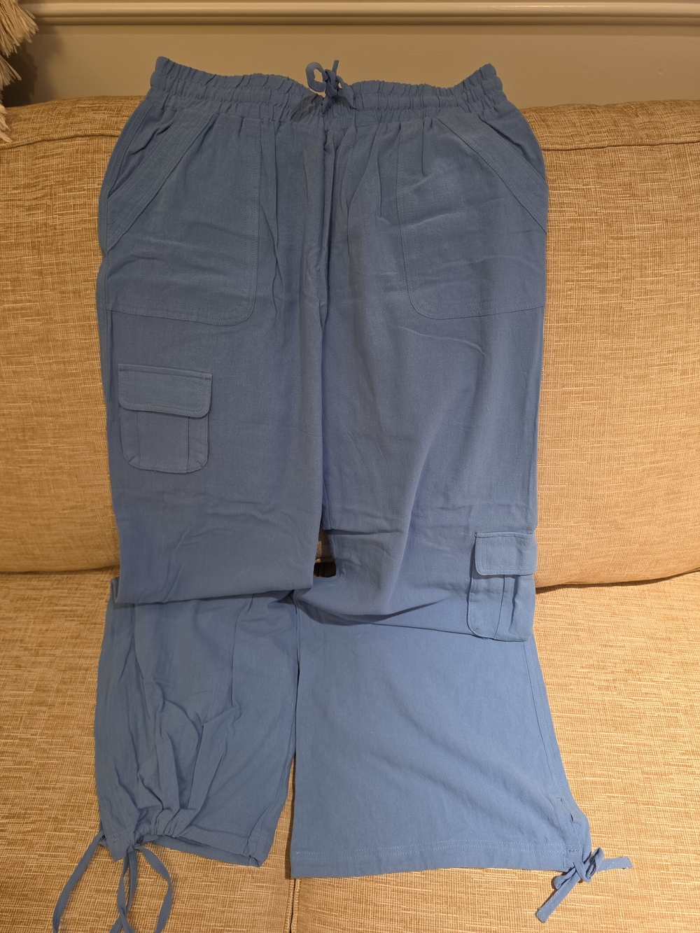 Ocean Drive Dusty Blue Cargo Jogger Pants